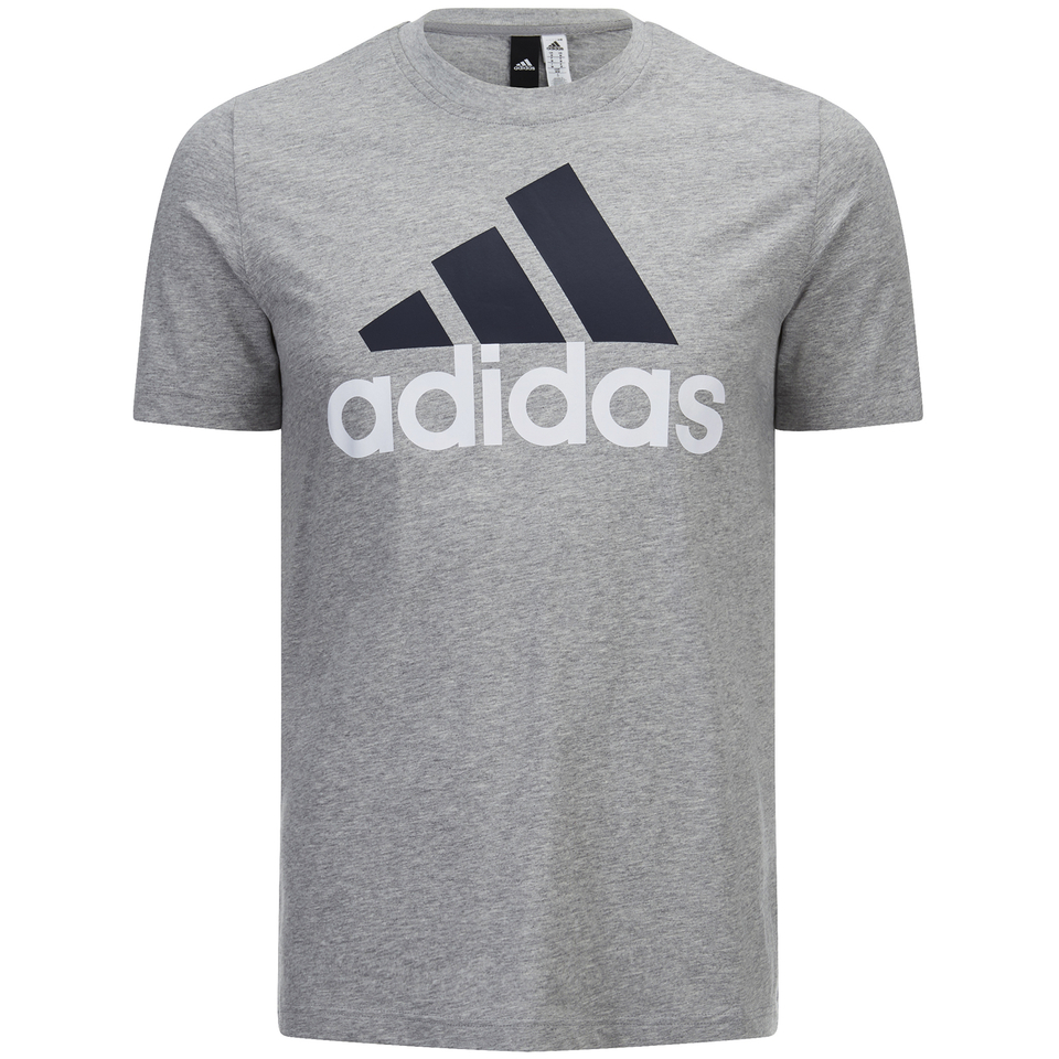 adidas Men's Essential Big Logo T-Shirt - Grey Marl Clothing | Zavvi.com