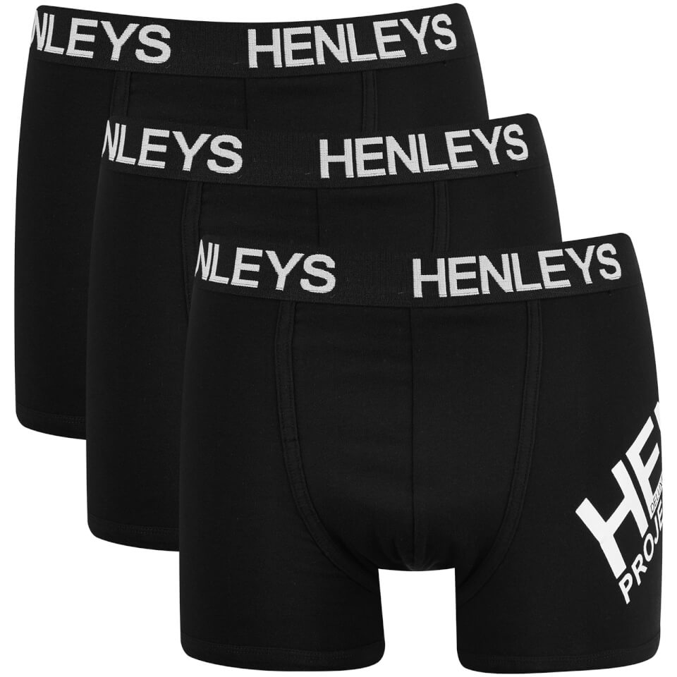 Henleys Men's 3 Pack Pojo Boxers Black Mens Underwear Zavvi