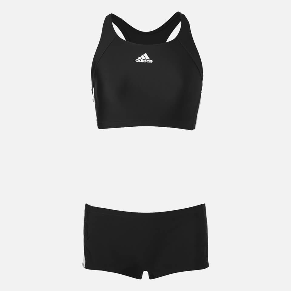 adidas black 3 stripe bikini
