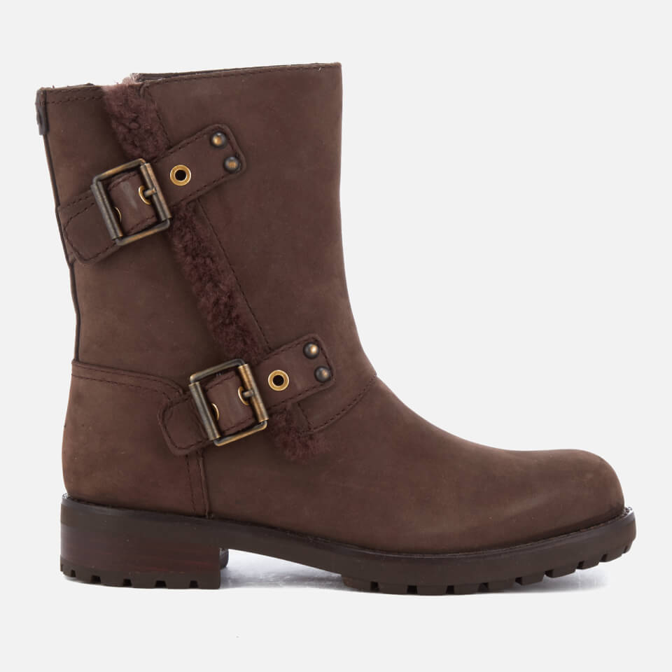 UGG Women's Niels Leather Biker Boots - Stout Womens Footwear | TheHut.com