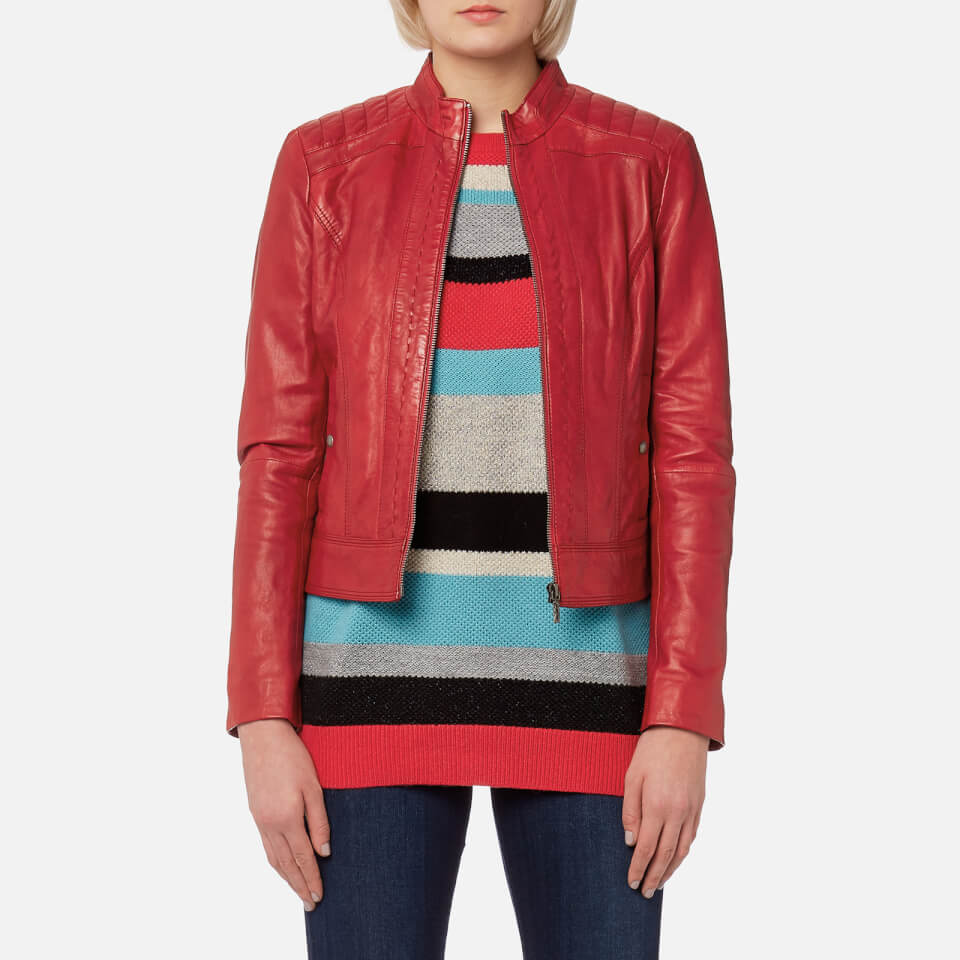 hugo boss red leather jacket