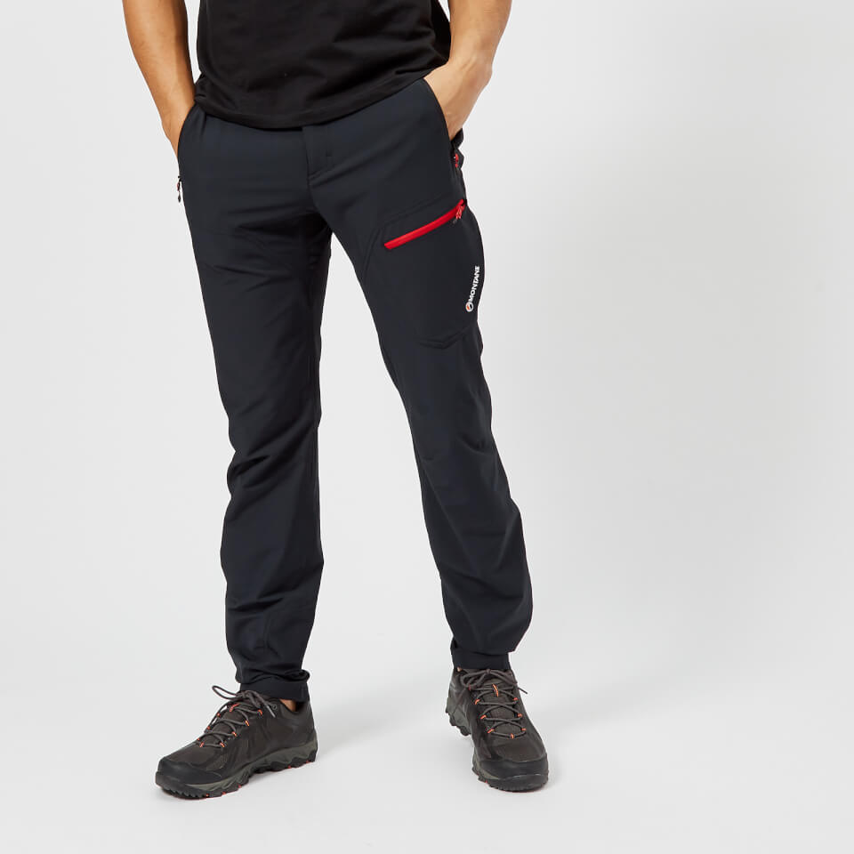 Montane Men's Alpine Trek Pants Black/Alpine Red Clothing