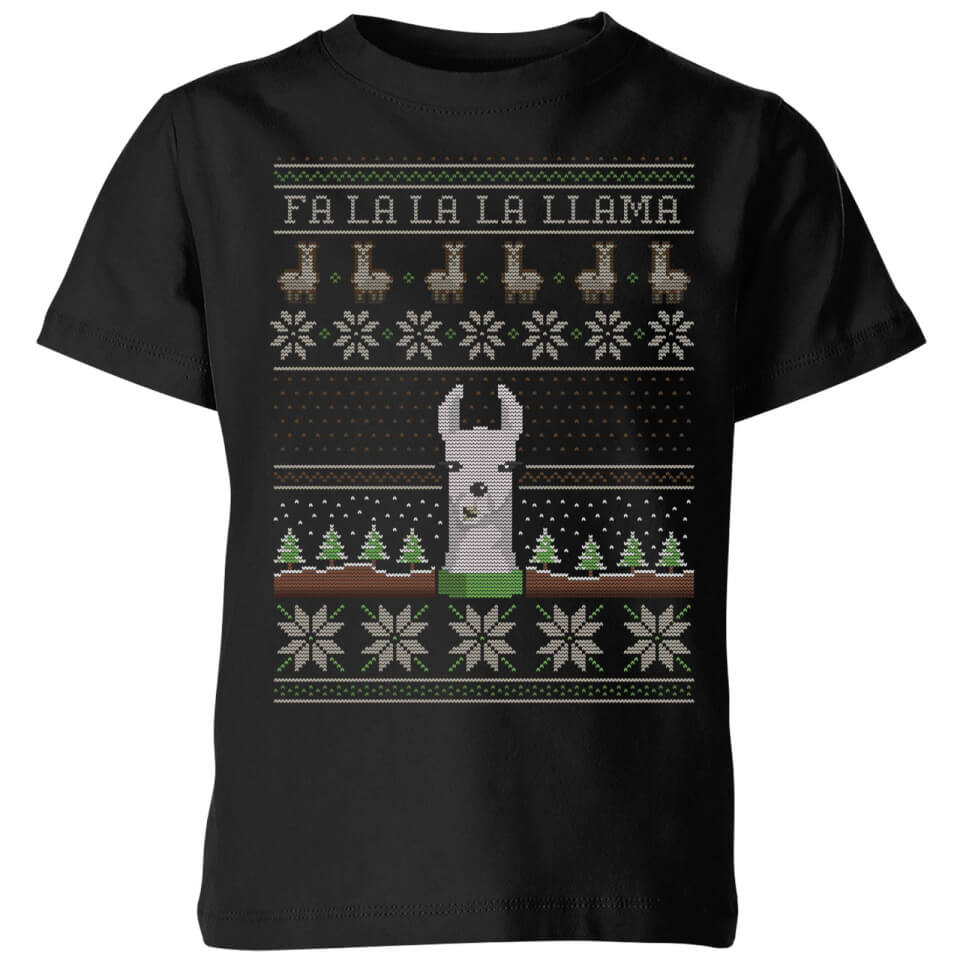 Fa La La La Llama Kids' T-Shirt - Black - 3-4 Years - Black