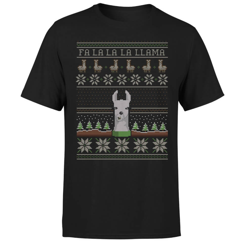 Fa La La La Llama T-Shirt - Black - S - Black