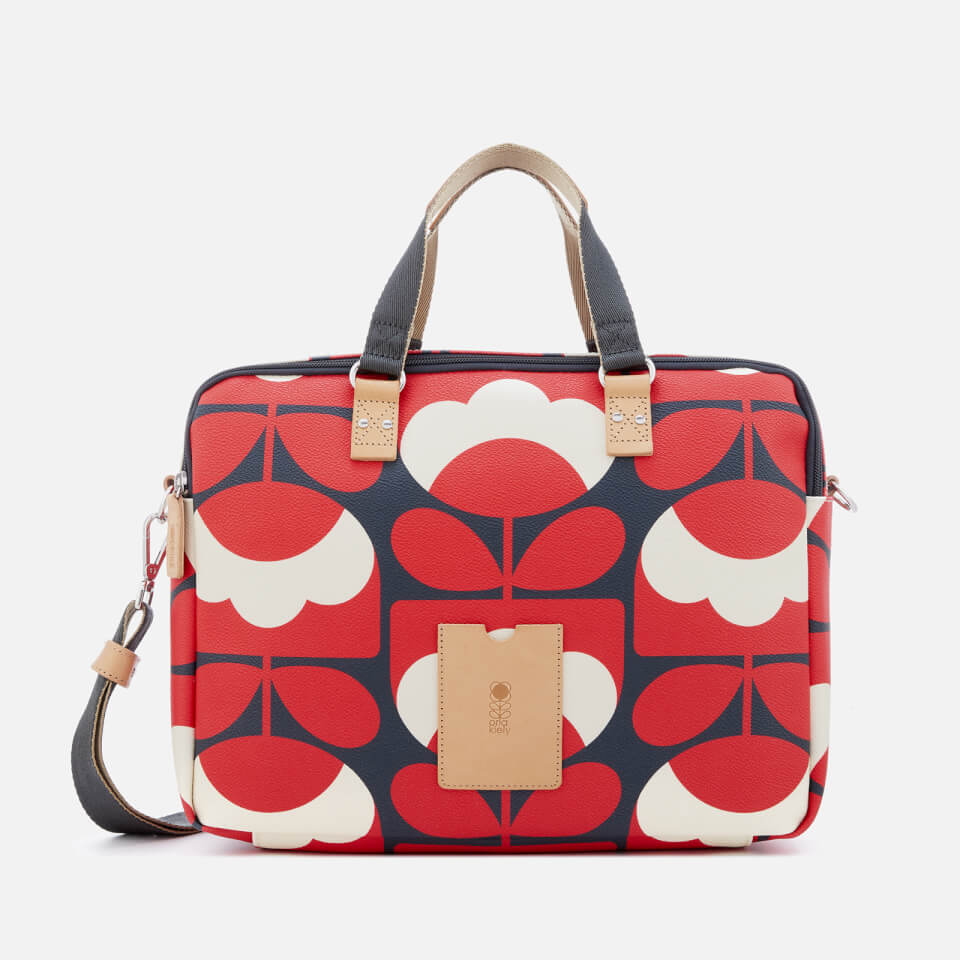 Orla Kiely Women S Spring Bloom Vinyl Work Bag Ruby