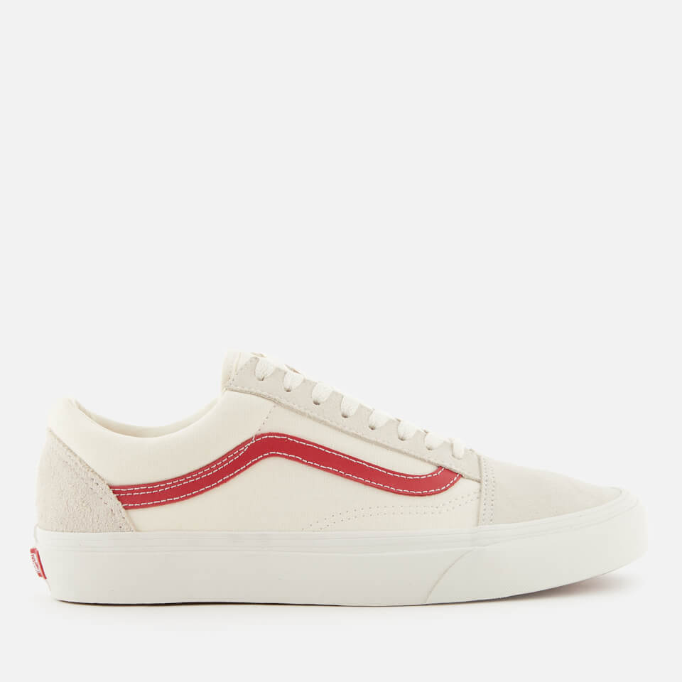 vans old skool white rococo red