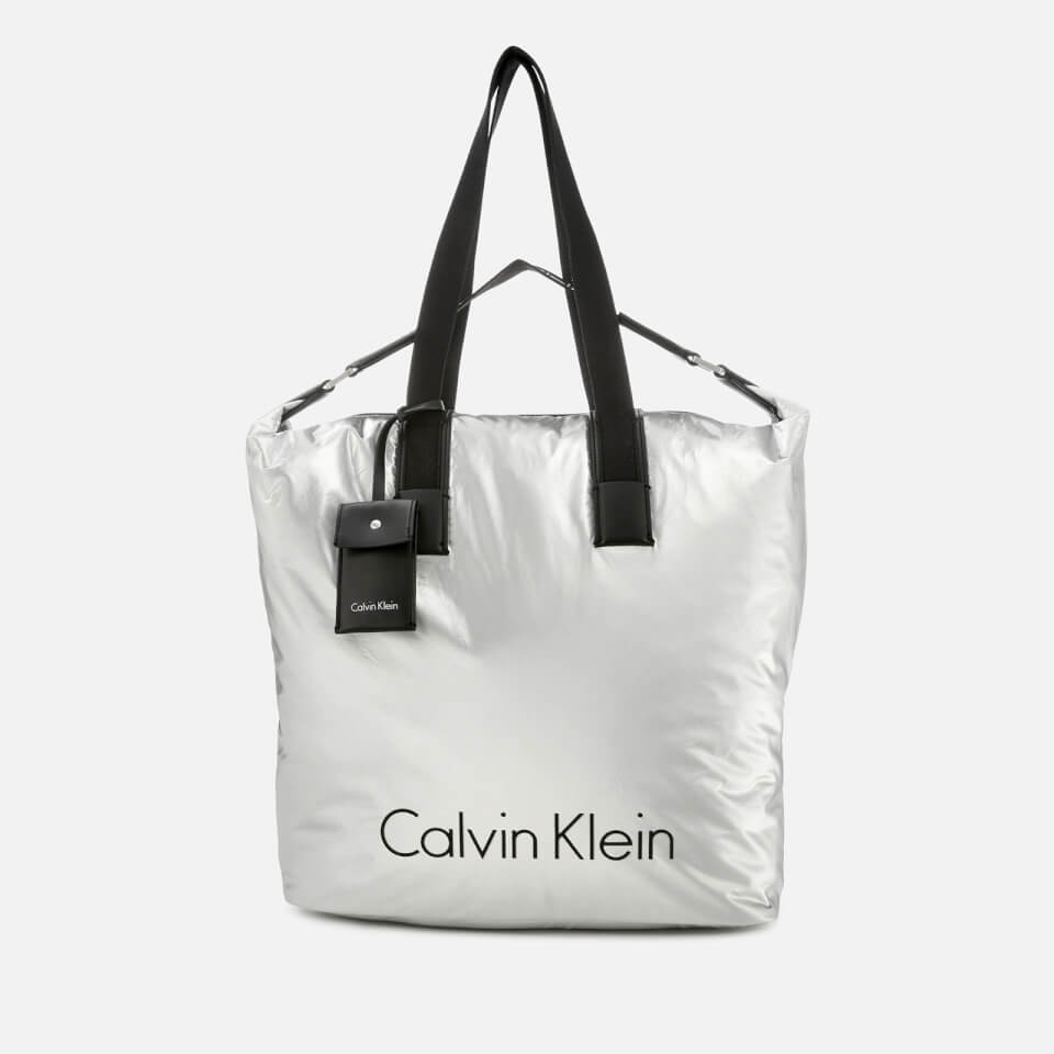 Calvin Klein Women's City Nylon Shopper Bag Light Silver