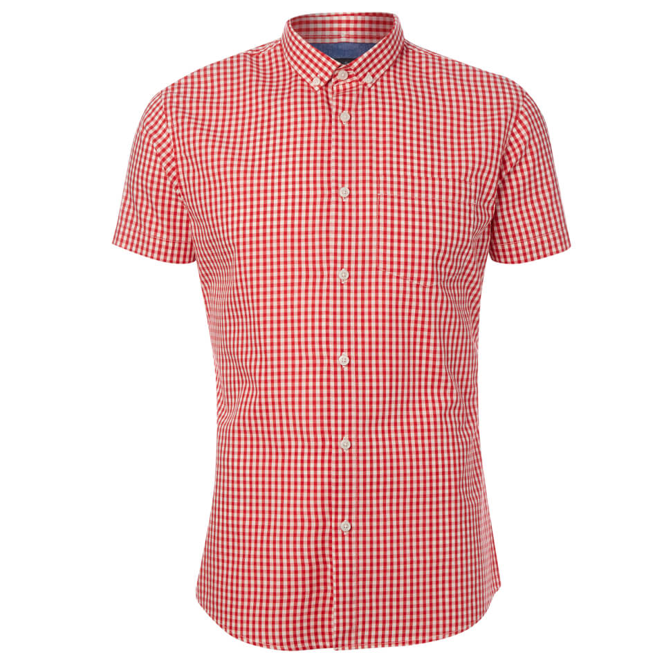 Broken Standard Men's Montgomery Checked Shirt - Red Mens Clothing | Zavvi