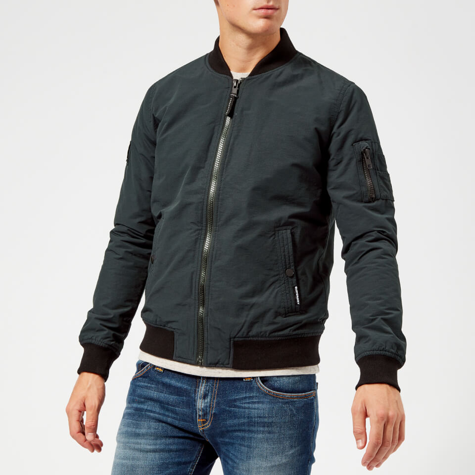 Superdry Men's Air Corps Bomber Jacket - Eclipse Navy Clothing | TheHut.com