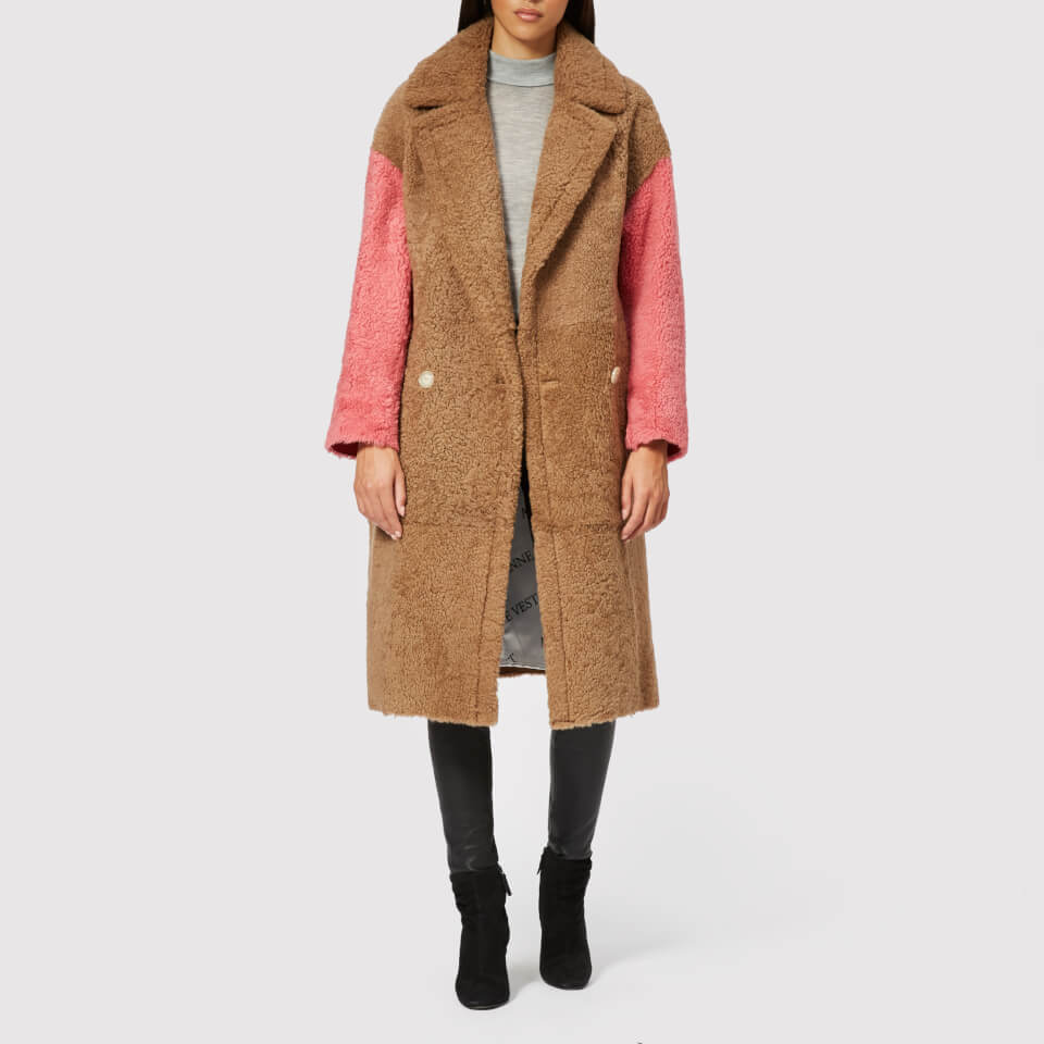 Anne Vest Women's Coze Shearling Coat - Brown/Pink - FR 34/UK 6 - Multi from Coggles (US & CA)