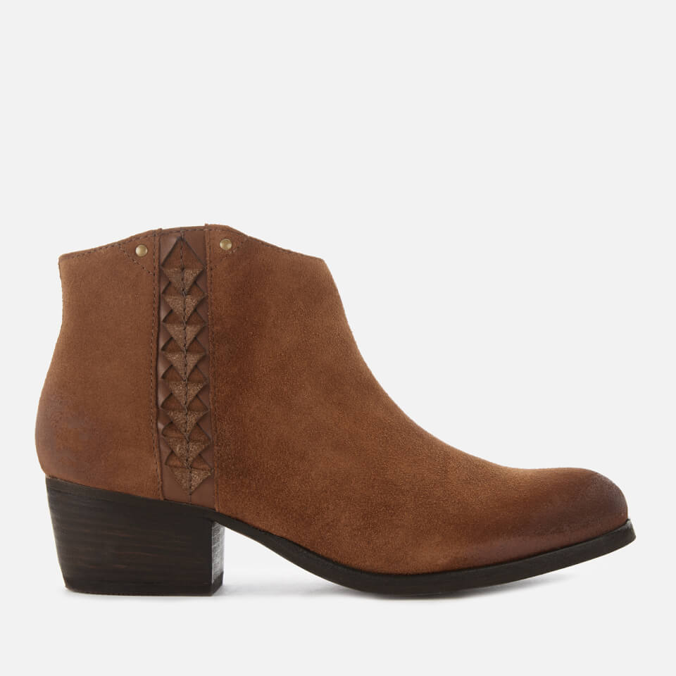 Clarks Women's Maypearl Fawn Suede Heeled Ankle Boots - Dark Tan ...