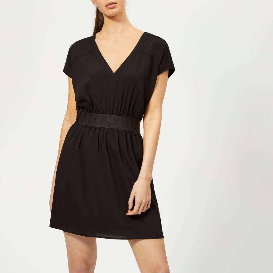 Armani Exchange Women's Logo Ban Shift Dress - Black Womens Clothing ...