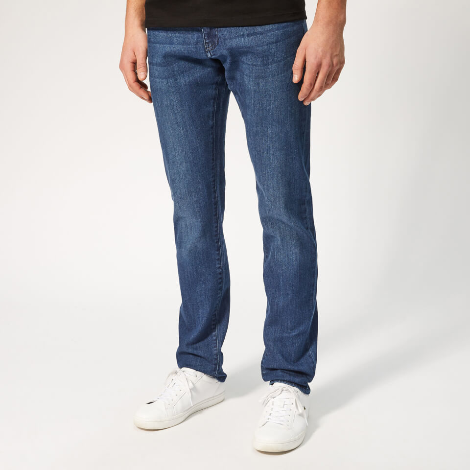 Armani Exchange Men's 5 Pocket Slim Jeans - Washed Blue Mens Clothing ...