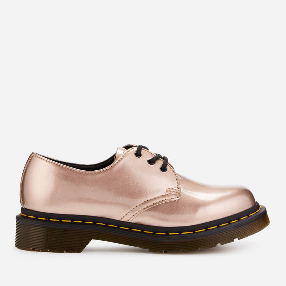 black and rose gold doc martens