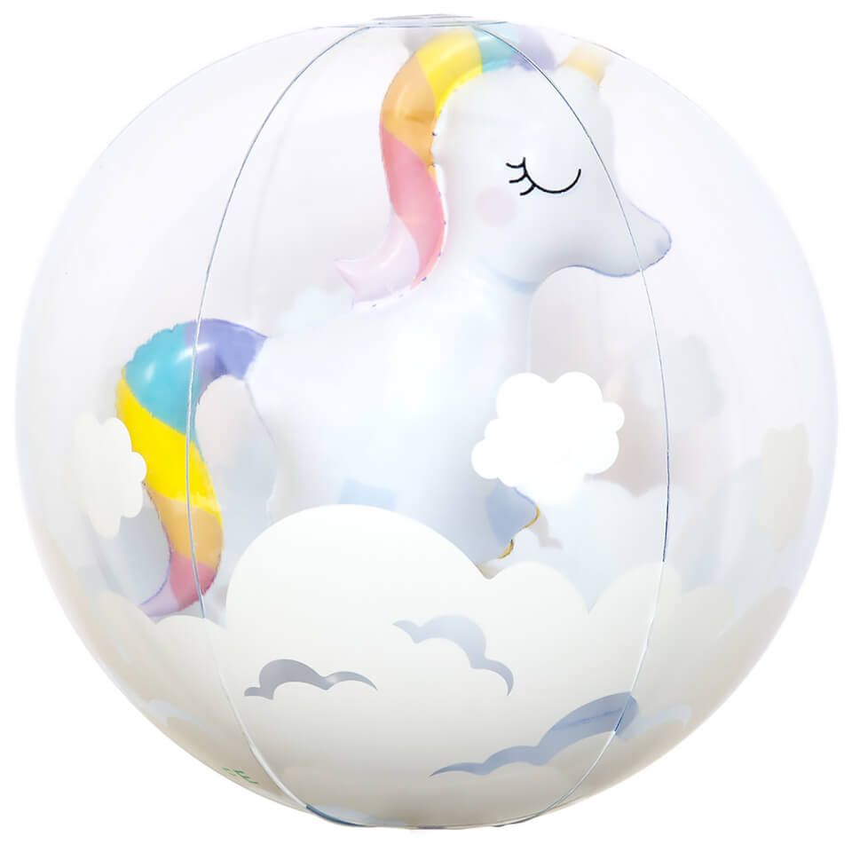 Sunnylife Unicorn 3D Inflatable Beach Ball - White Gifts ...
