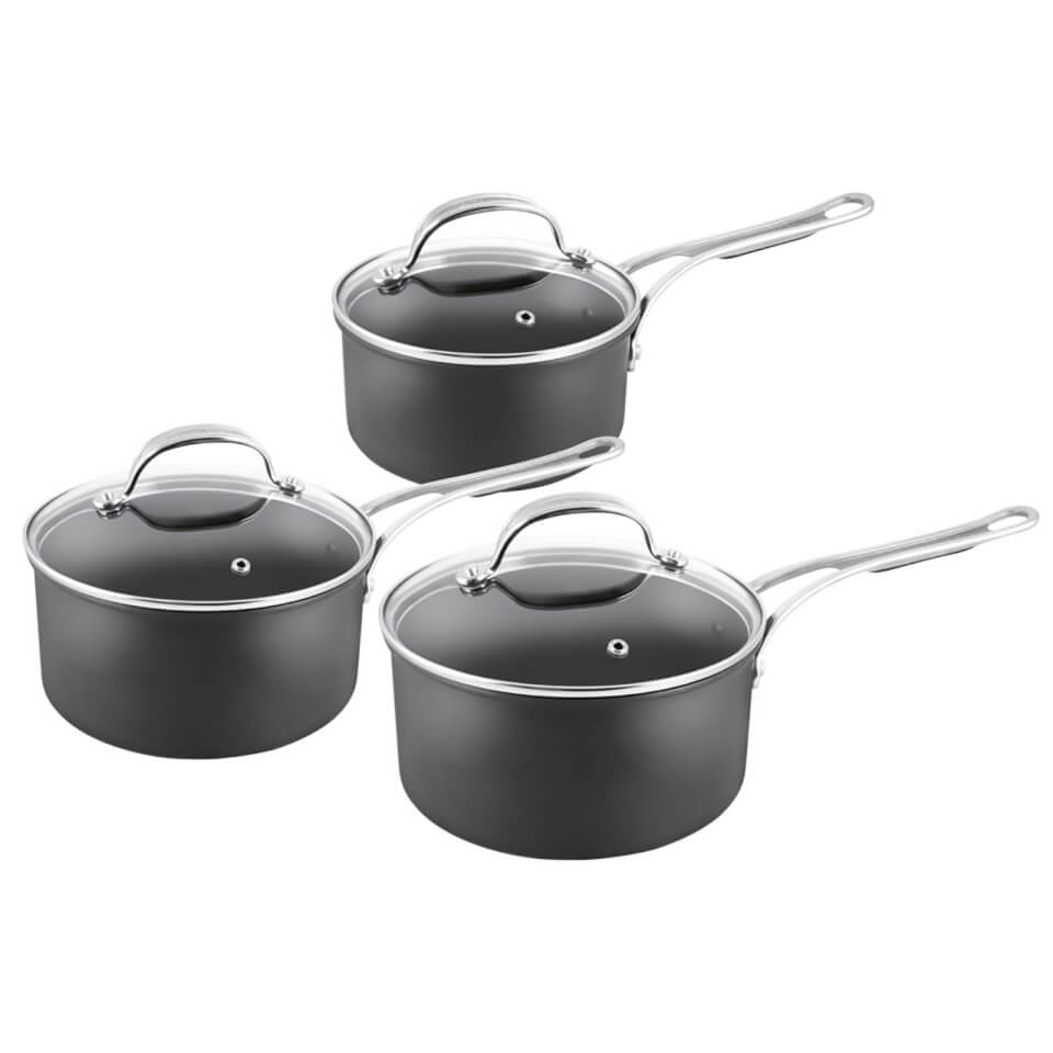 Jamie Oliver by Tefal 3 Piece Premium Saucepan Set with Lids Jamie