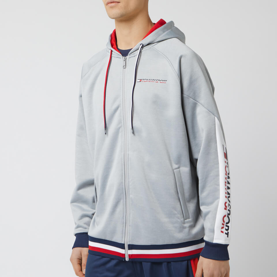 tommy hilfiger zip tape contrast hoodie