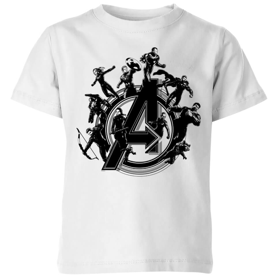 Avengers Endgame Hero Circle Kids T Shirt White Clothing Zavvi Uk