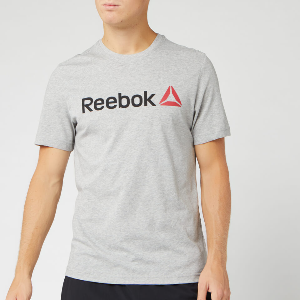Reebok Men's Reebok Linear Read Short Sleeve T-Shirt - Grey Sports ...