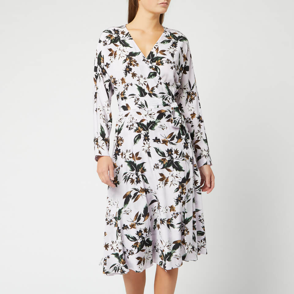 Diane von Furstenberg Women's Elle Dress - Caribean Floral Lavender Fog ...