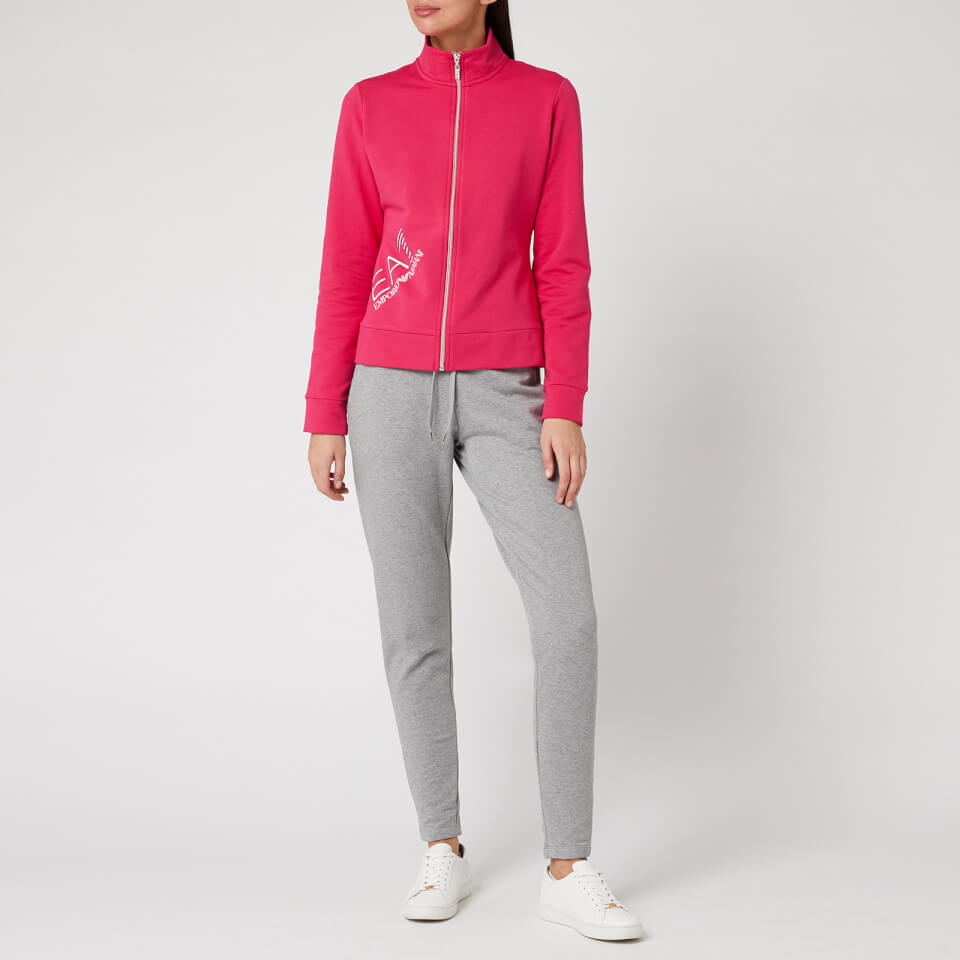 Emporio Armani EA7 Women's Tracksuit With Full Zip Jacket Pink/Grey
