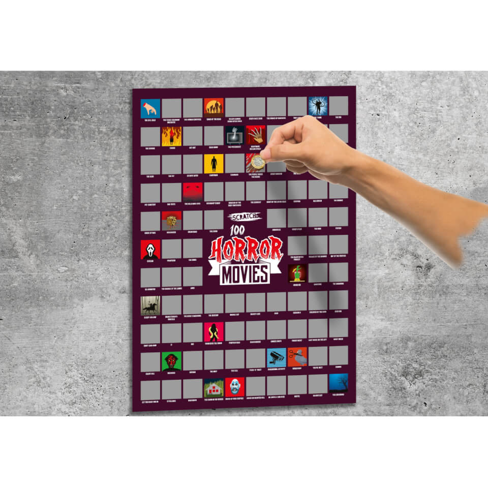 100 Horror Movies Scratch Poster IWOOT