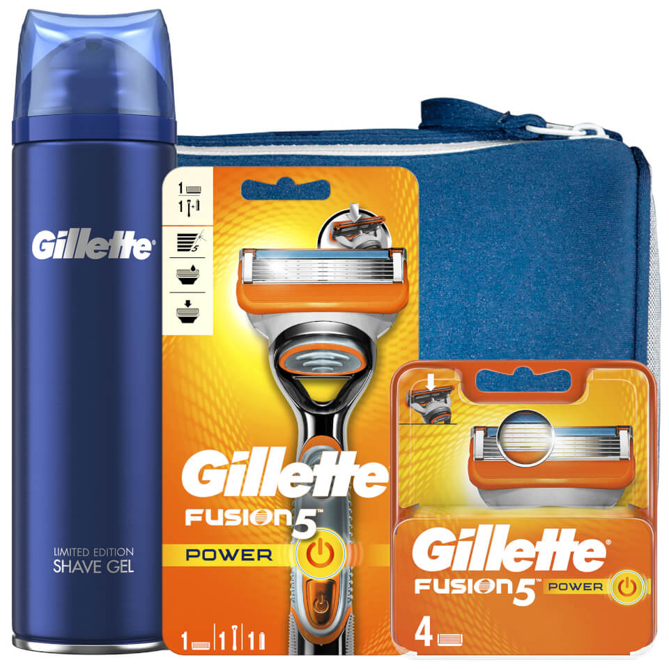 Gillette Fusion5 Power Shaving Kit with Wash Bag Gillette UK