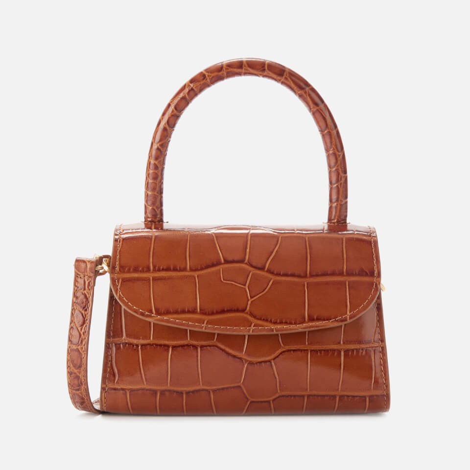 by FAR Women's Mini Croco Embossed Leather Tote Bag Tan Free UK