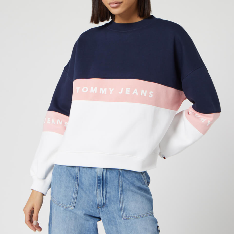 tommy jeans colourblock crew sweater