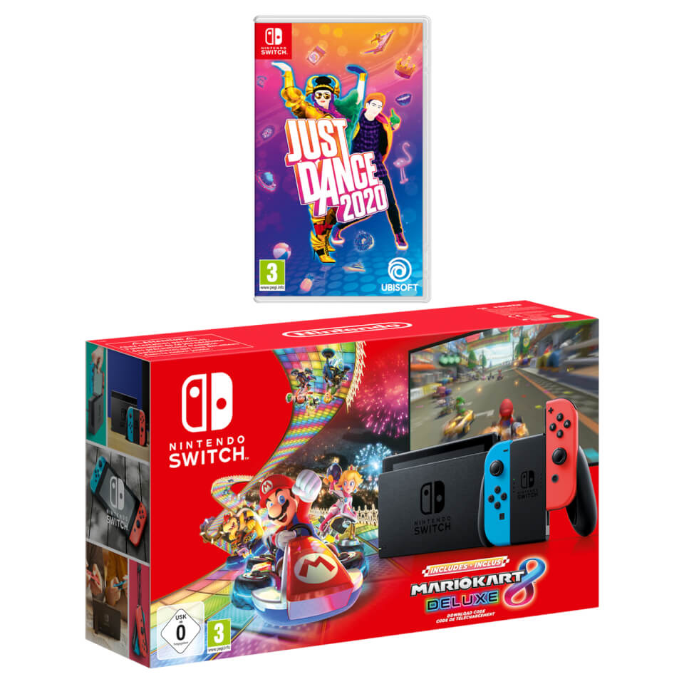 Nintendo Switch Neon Blue Neon Red Just Dance 2020 Pack 
