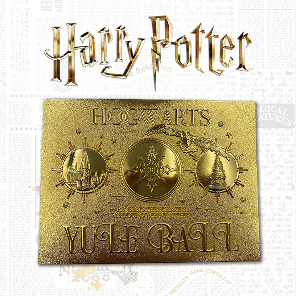 Harry Potter 24k Gold Plated Yule Ball Ticket Limited Edition Replica Zavvi Exclusive Merchandise Zavvi Uk