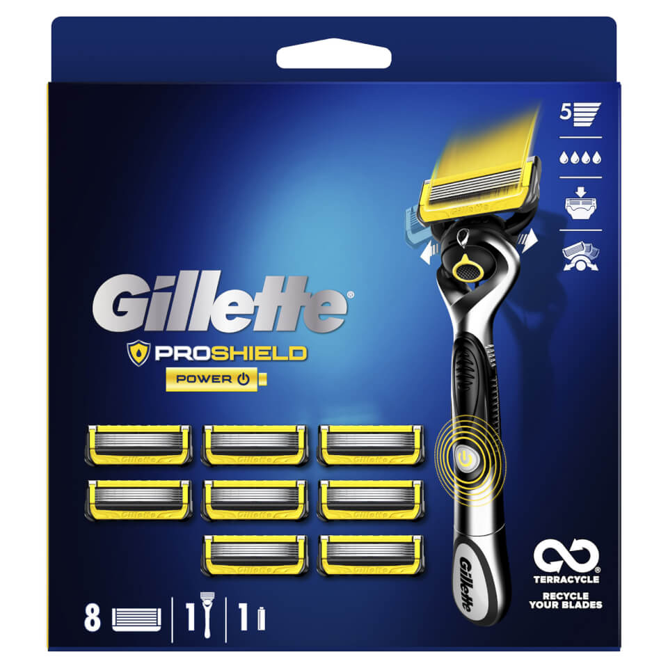 Gillette ProShield Power Value Pack Razor + 8 Razor Blades Gillette UK