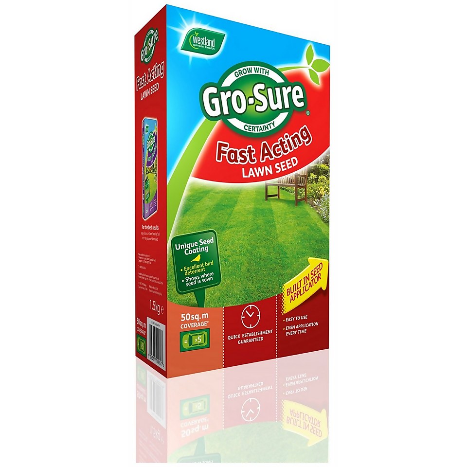 Gro-Sure Fast Acting Lawn Seed - 50m2 | Homebase