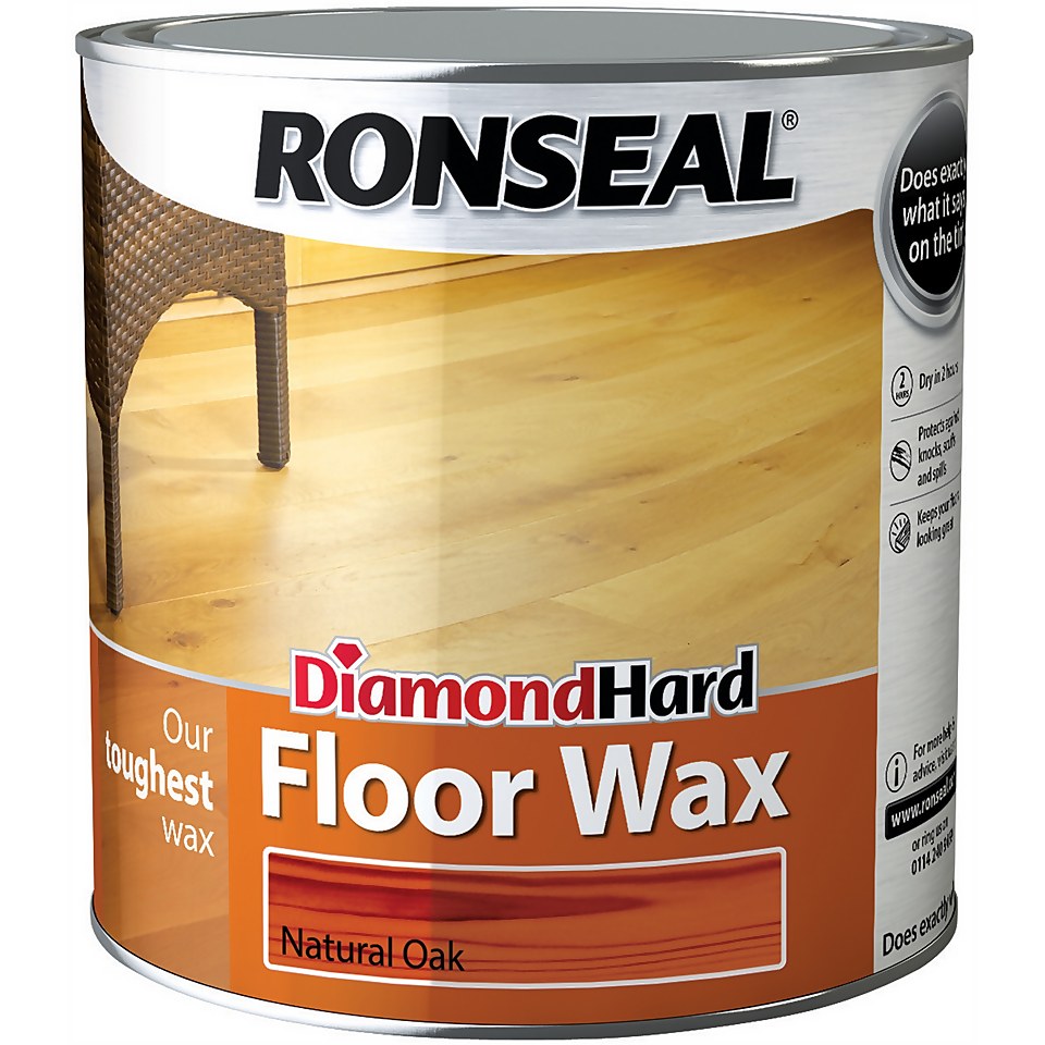 Ronseal Diamond Hard Floor Wax Oak 2.5L Homebase Ronseal Diamond Hard Floor Wax Oak 2.5L Homebase