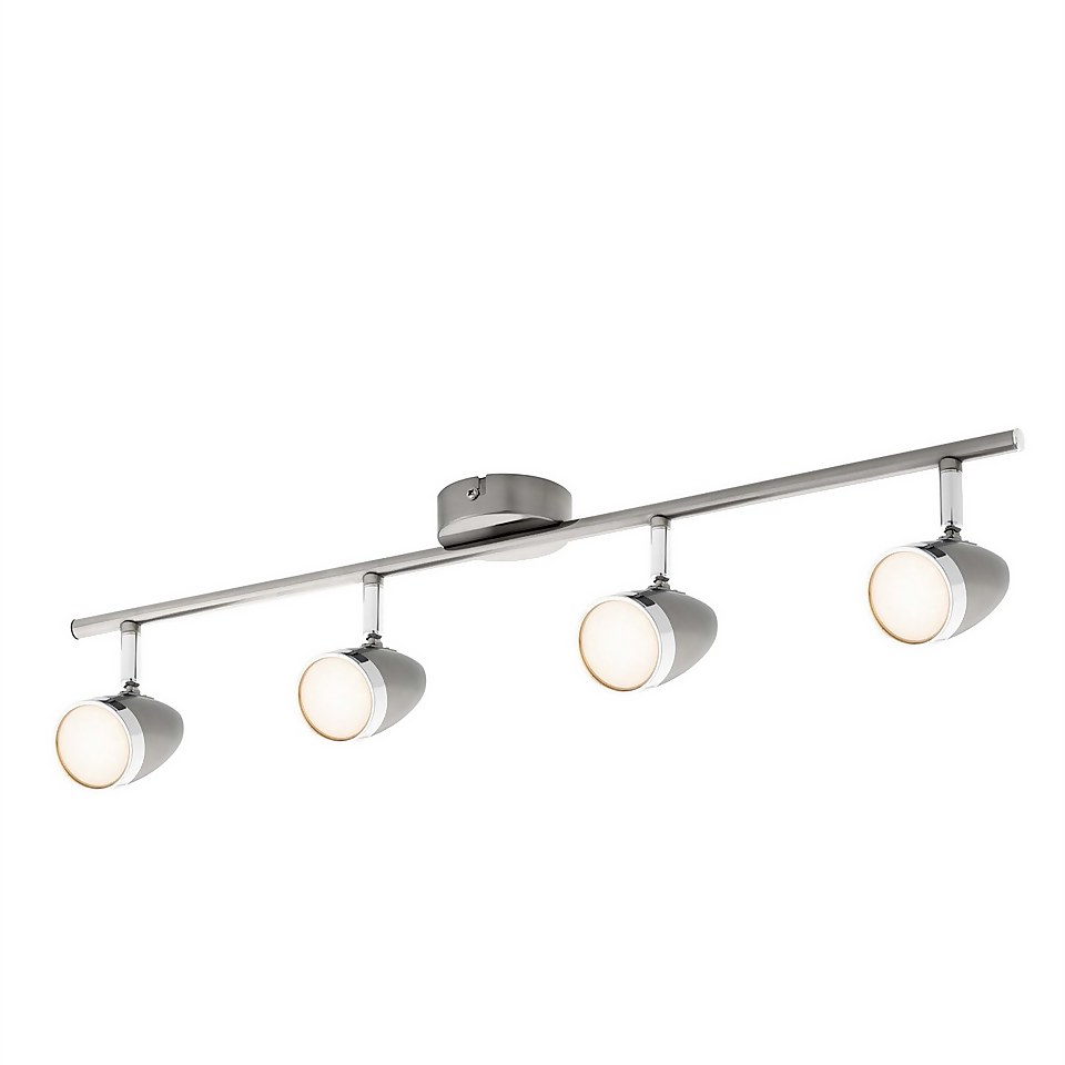 Vector 4 Bar LED Satin Nickel Spotlight Homebase