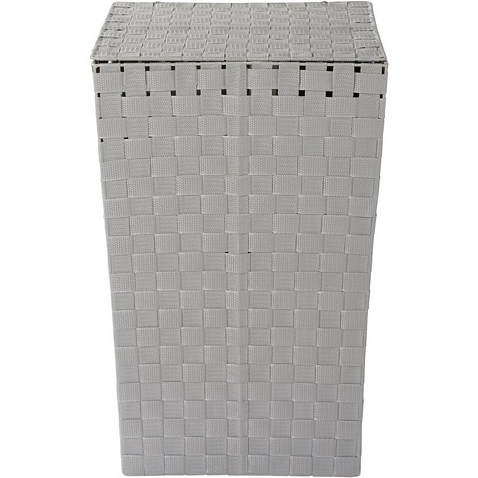 Nylon Laundry Basket Grey Homebase