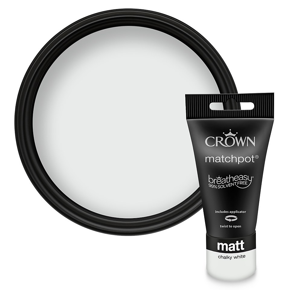 Crown Standard Matt Emulsion Chalky White 0.04L Homebase