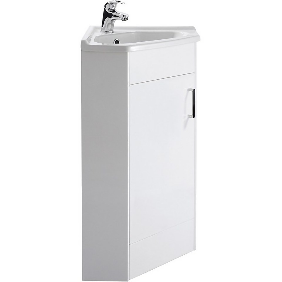 Balterley Orbit 1 Door Corner Basin Gloss White Homebase