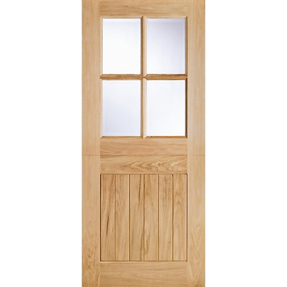 Cottage Stable 4 Lite Glazed Exterior Door Oak