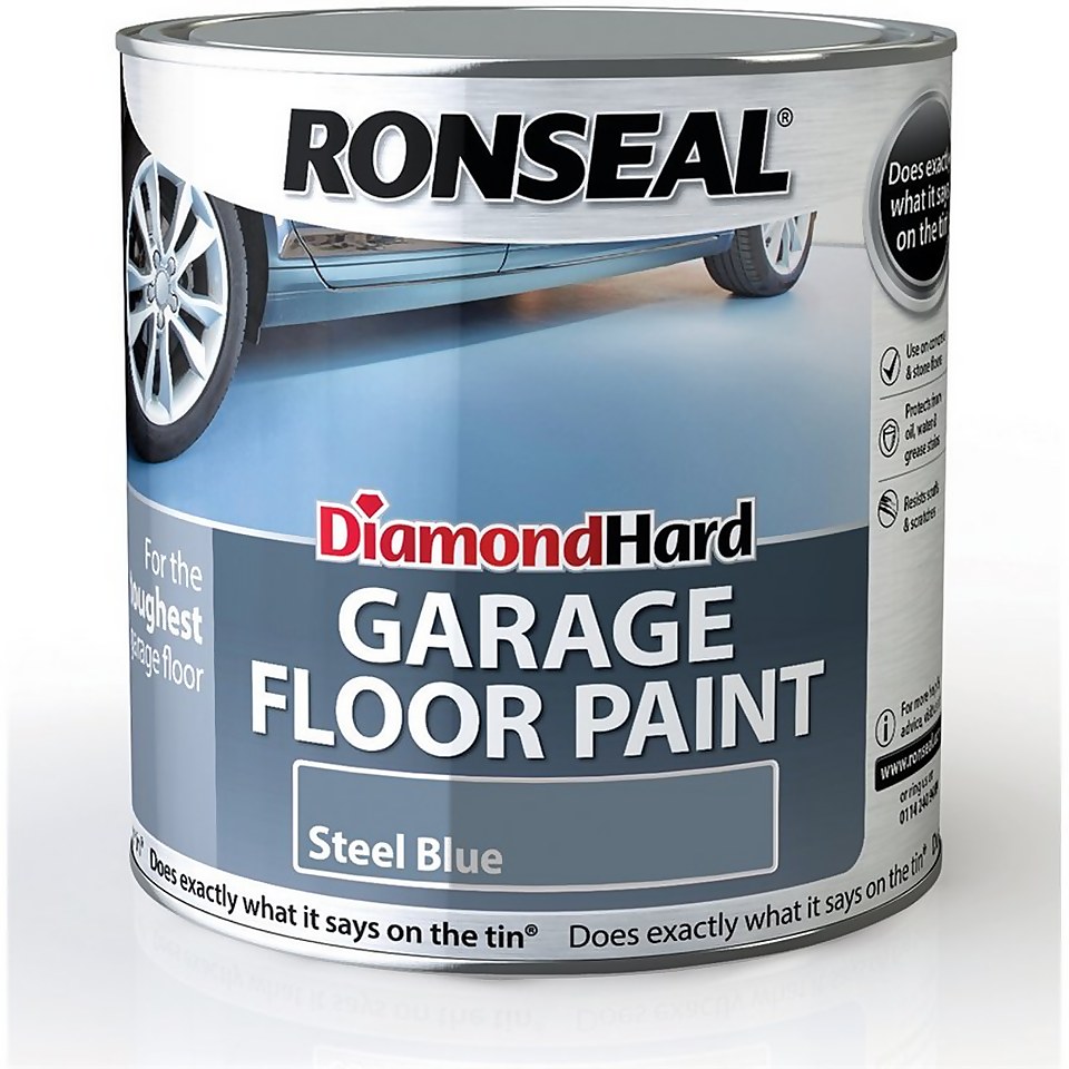 Ronseal Diamond Hard Steel Blue Garage Floor Paint 2.5L Homebase