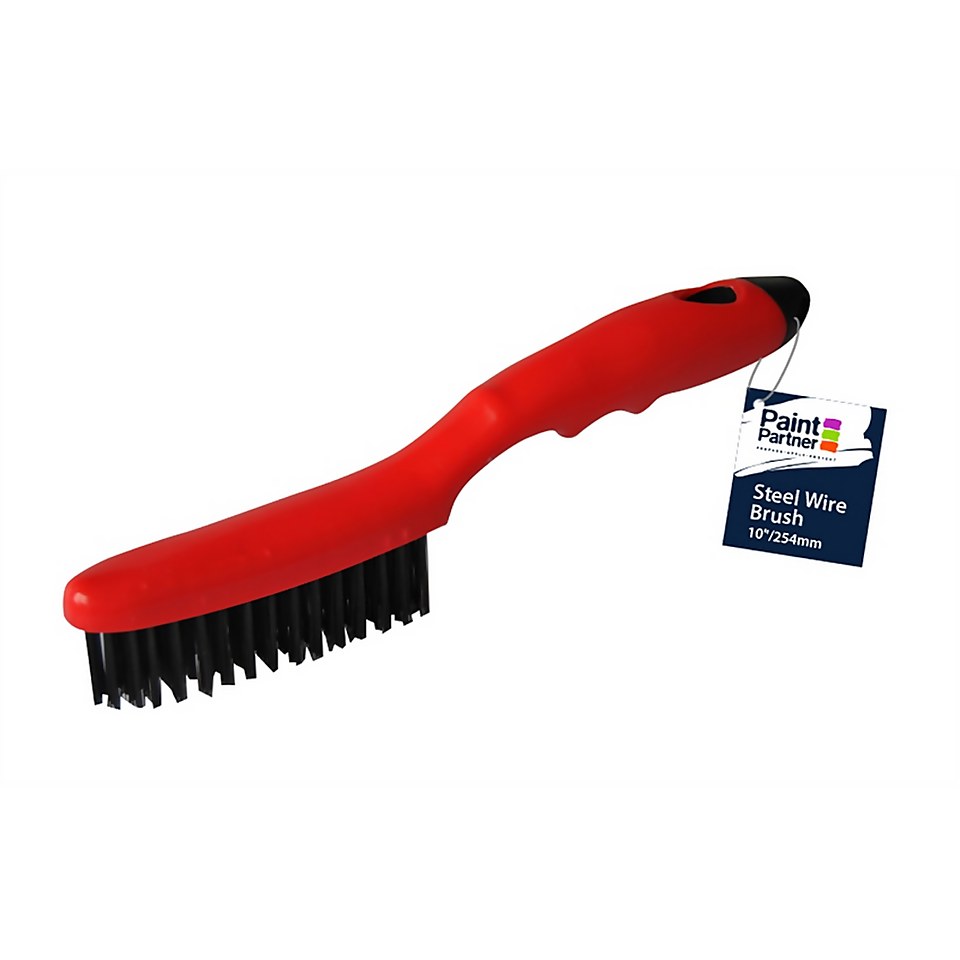 Paint Partner Steel Wire Scrub Brush 10in Homebase
