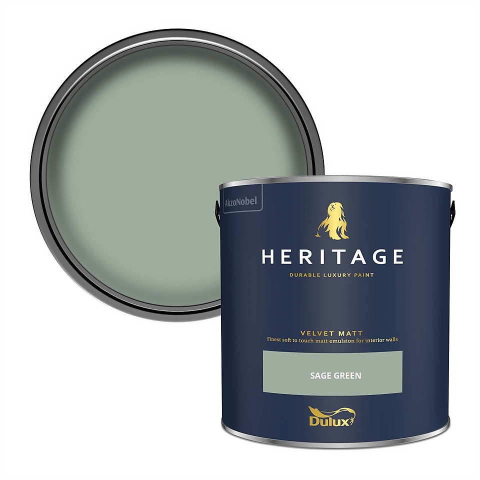 Dulux Heritage Matt Emulsion Paint - Sage Green - 2.5L | Homebase