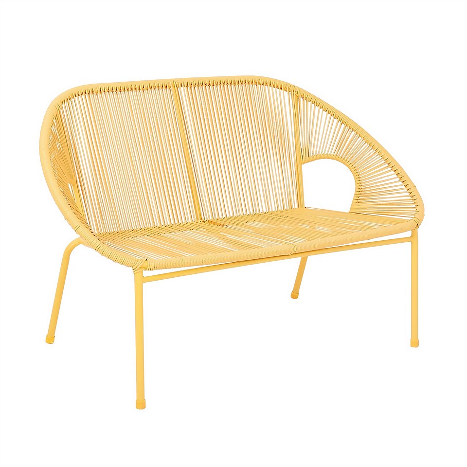 Homebase Acapulco 2 Seater Garden Bench Yellow Homebase