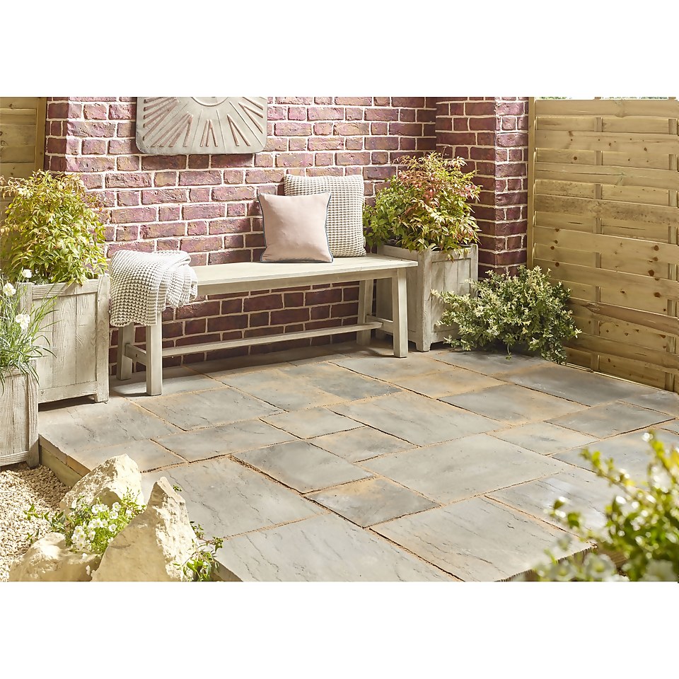Stylish Stone Chantry Paving Patio Kit 10.22 sqm Antique Homebase