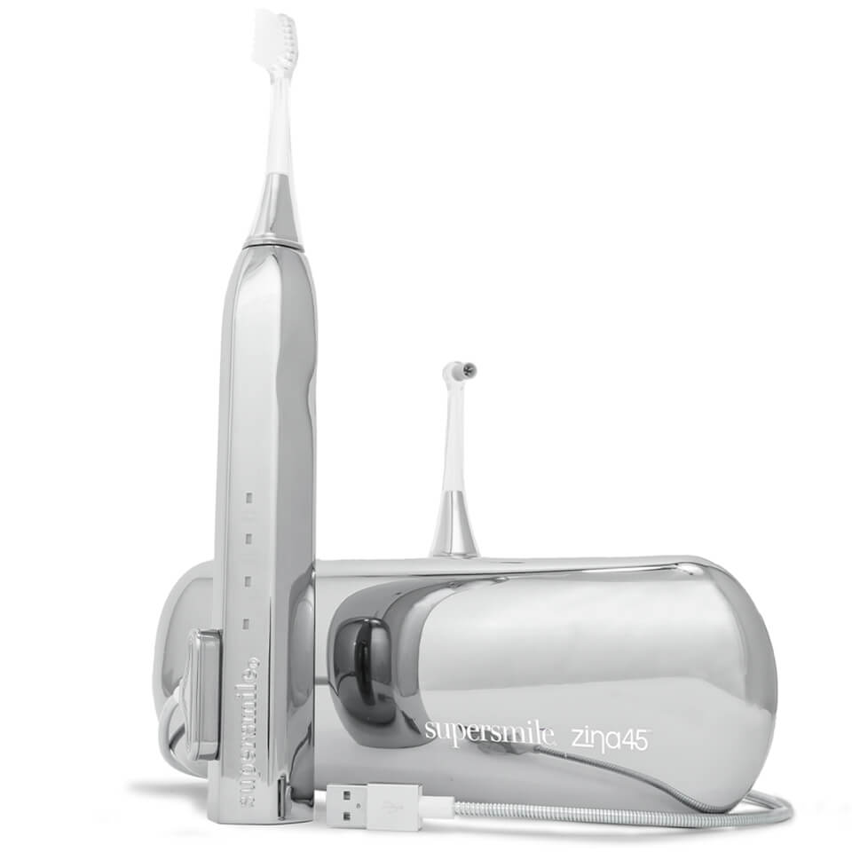 Supersmile Zina45 Sonic Pulse Toothbrush With Case - Chrome Silver