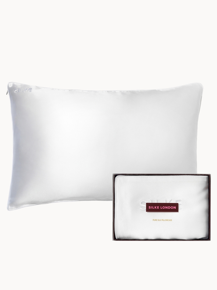 SILKE Silk Pillowcase - Queen - White White (Single)